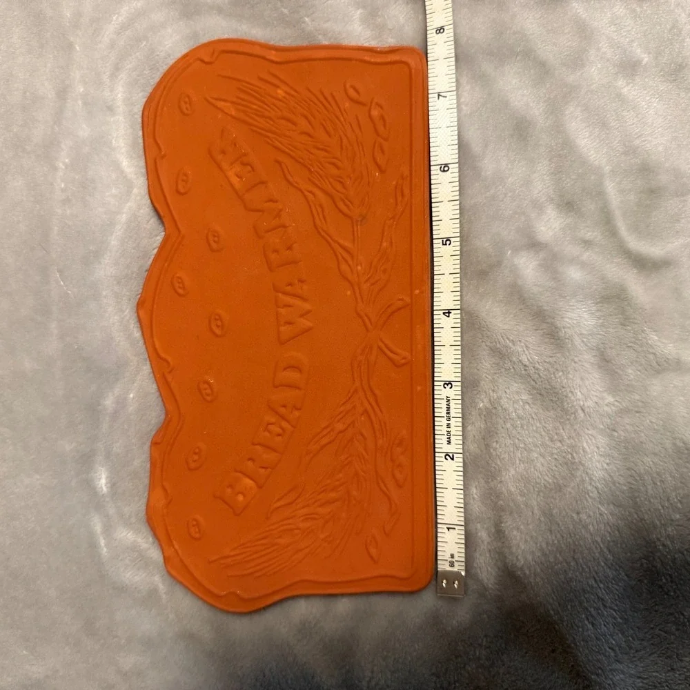 Terracotta Bread Warmer Tile Loaf Shape Wheat Design Basket‎ Insert Farmhouse